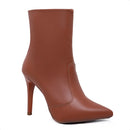 Bota Feminina Couro Sintético Cano Médio Salto Agulha Elegante Bellizzi 