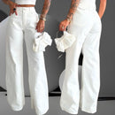 Calça Jeans Feminina 100% Algodão Wide Leg Pantalona Bellizzi 