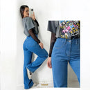 Calça Jeans Feminina Marmorizada 100% Algodão Wide Leg Bellizzi 