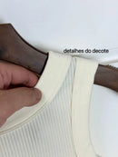 Blusa Regata Feminina Básica em Malha Premium Casual Bellizzi 