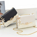 Bolsa Feminina Pequena de Ombro Patchwork PU Corrente Moderna Bellizzi 