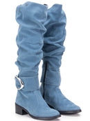 Bota Montaria Feminina Camurça Cano Longo Casual Bellizzi 