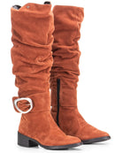 Bota Montaria Feminina Camurça Cano Longo Casual Bellizzi 