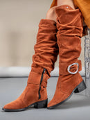 Bota Montaria Feminina Camurça Cano Longo Casual Bellizzi 