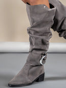 Bota Montaria Feminina Camurça Cano Longo Casual Bellizzi 