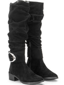 Bota Montaria Feminina Camurça Cano Longo Casual Bellizzi 