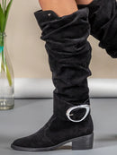 Bota Montaria Feminina Camurça Cano Longo Casual Bellizzi 