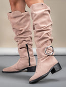 Bota Montaria Feminina Camurça Cano Longo Casual Bellizzi 