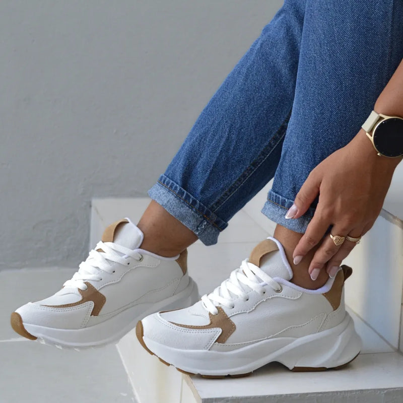 Tênis Casual Feminino Couro Sintético Conforto Diário Bellizzi 