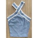 Blusa Feminina Listrada Tricot Modal Preto e Branco Casual Leve Bellizzi 