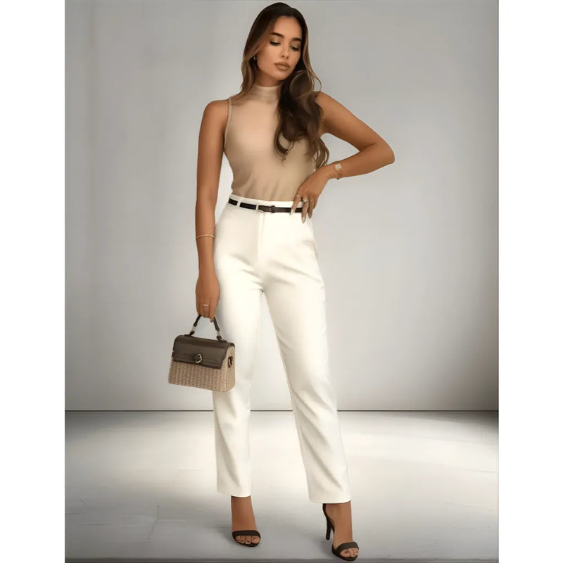 Calça Alfaiataria Feminina Tecido Premium Slim Social Bellizzi 