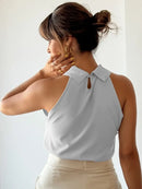 Blusa Regata Feminina Únique Premium Gola Assimétrica Casual Bellizzi 