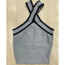 Blusa Feminina Listrada Tricot Modal Preto e Branco Casual Leve Bellizzi 