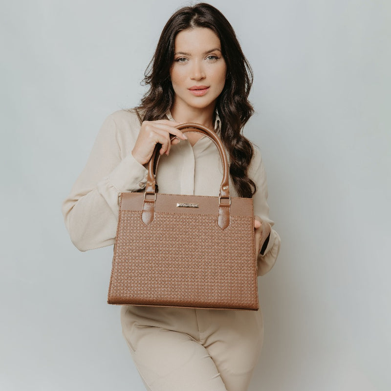 Bolsa Handbag Feminina Grande Sintética Estilo Elegante Bellizzi 