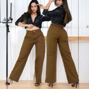 Calça Jeans Feminina 100% Algodão Wide Leg Pantalona Bellizzi 