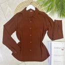 Camisa Feminina em Viscose Manga Longa Casual Elegante Bellizzi 