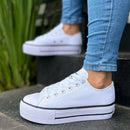 Tênis Feminino de Lona Plataforma Casual Estilo Urbano Bellizzi 