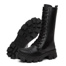 Bota Tratorada Feminina Preta Sintética Cano Alto Moderna Bellizzi 