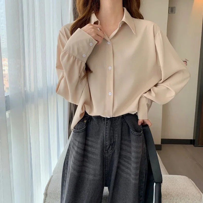 Camisa Feminina em Viscose Manga Longa Casual Elegante Bellizzi 