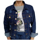 Jaqueta Feminina de Algodão Jeans Cropped Barra Desfiada Bellizzi 