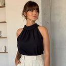 Blusa Regata Feminina Únique Premium Gola Assimétrica Casual Bellizzi 