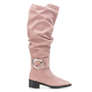 Bota Montaria Feminina Camurça Cano Longo Casual Bellizzi 