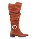 Bota Montaria Feminina Camurça Cano Longo Casual Bellizzi 