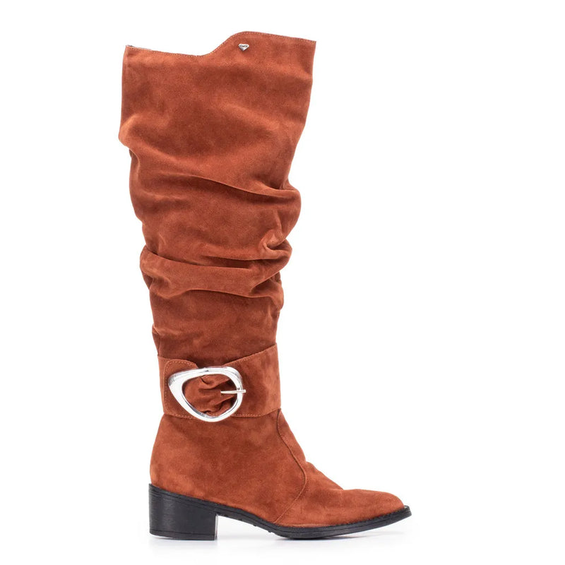 Bota Montaria Feminina Camurça Cano Longo Casual Bellizzi 