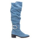 Bota Montaria Feminina Camurça Cano Longo Casual Bellizzi 